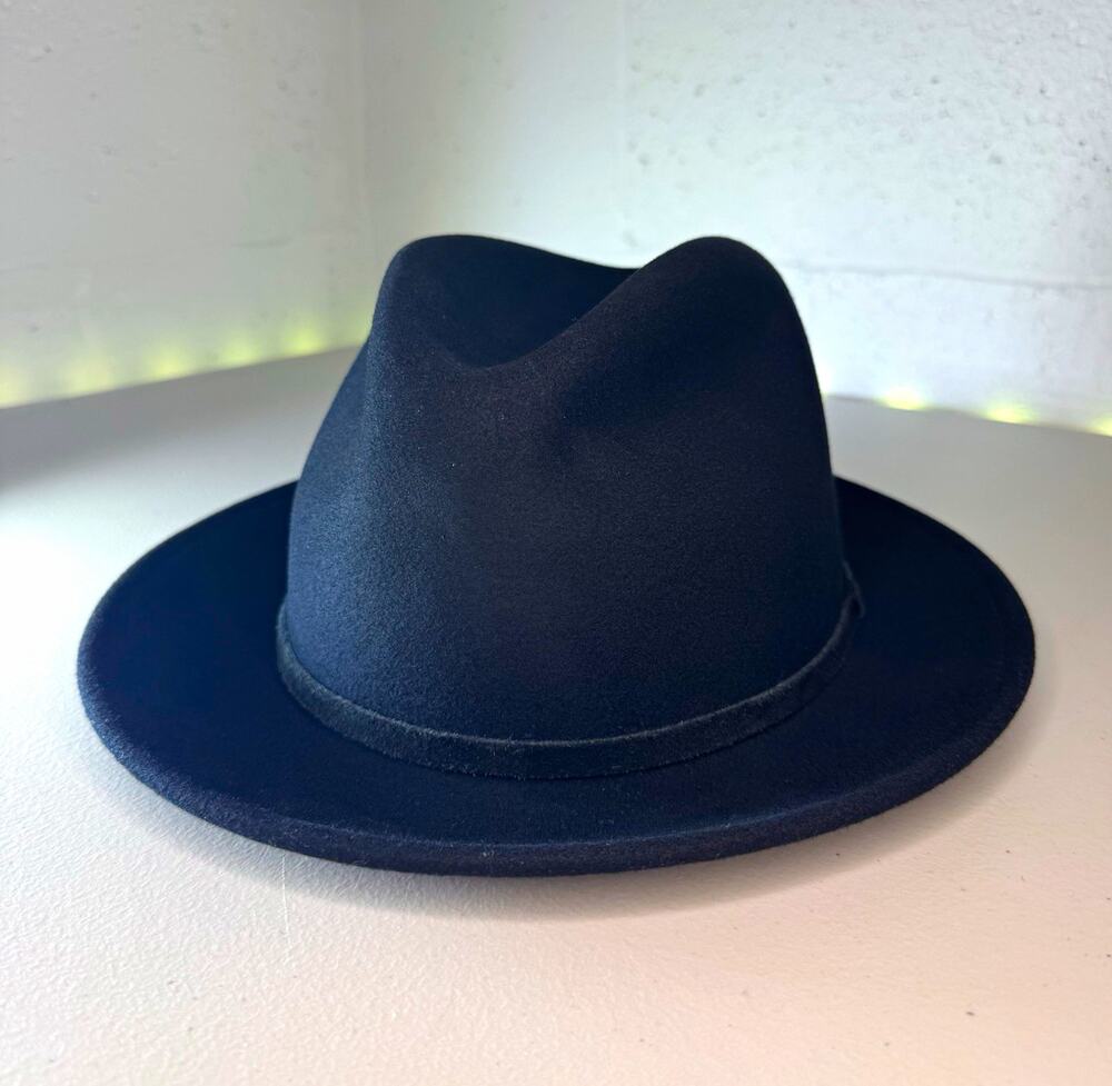 capas design litefelt black wool fedora hat XL made in USA vintage style